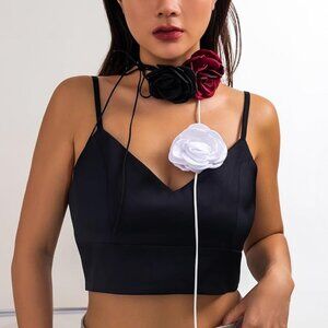 Large flower choker necklace 3pcs